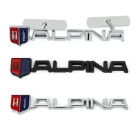 3D Metal Chrome Black Logo ALPINA Rear Trunk Fender Emblem Sticker Car Front Grill Badge Decaks Auto Styling Accessories