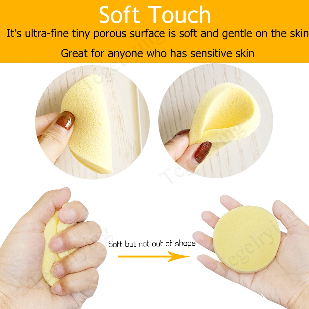 12Pcs/Bag Makeup Puff Compression Cleaning Sponge Facial Cleansing Pad Makeup Remover Skin Care Tool Cleaning Puff