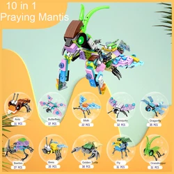 10 in 1 Mini Insect Series Building Block Butterflies Moth Mosquito Dragonfly Beetles Bees Fly Grasshopper Bricks Toys