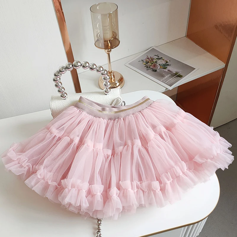 Girls Tutu Skirt 2-9 Years, Kids Mesh Skirt, Children's Tulle Dress, Fluffy Layered Skirt, Princess Net Skirt for Toddler & Girl