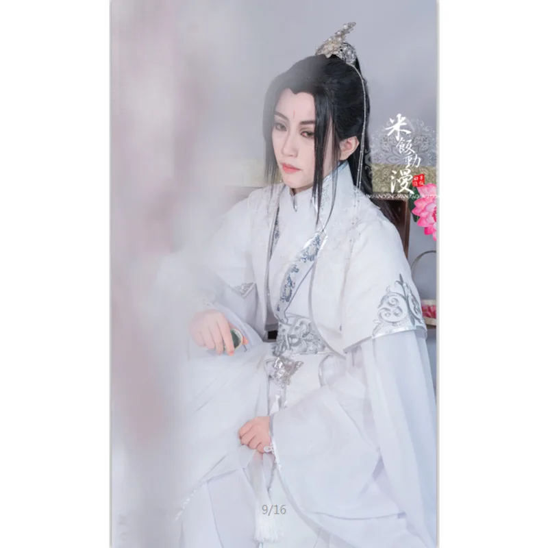 Anime Er Ha and His White Cat Master Chu Wanning Cosplay Costume TGCF Xie Lian White Clothes Mo Dao Zu Shi Wei Wuxian Halloween