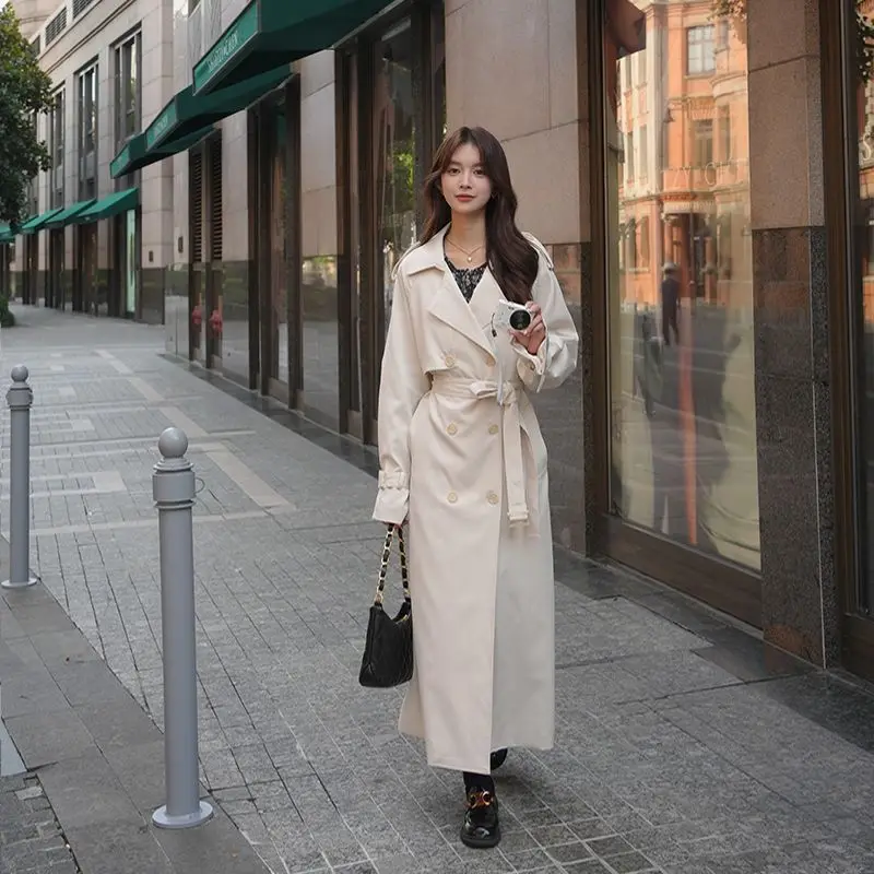 

Tall Super Long Windbreaker Spring and Autumn Women 2025 New Fashion Temperament Extended Version of The Ankle Coat Casual