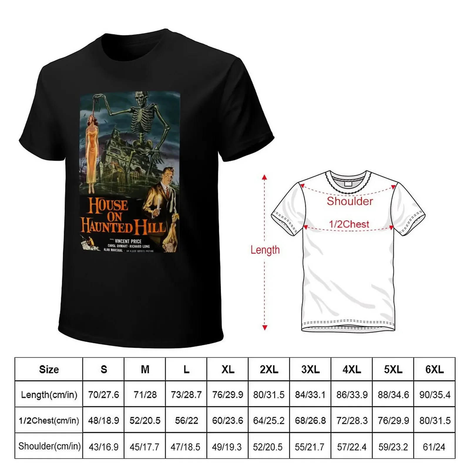 House on Haunted Hill - Vincent Price T-Shirt heavyweights blacks t shirt men 100℅ cotton