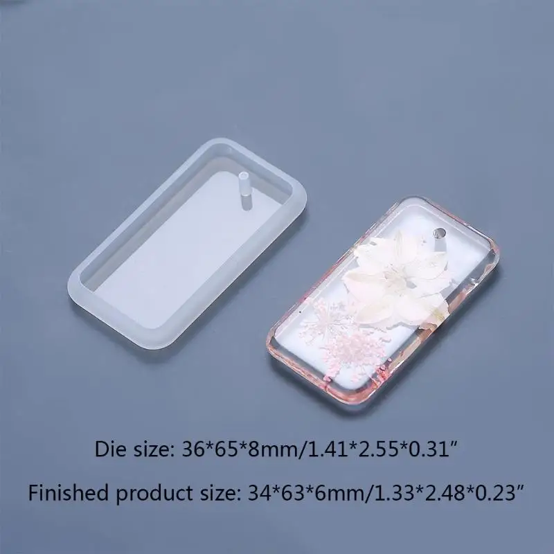 H9EC DIY УФ-кристаллическая смола Перфорированная силиконовая форма Подвесная форма для эпоксидной смолы