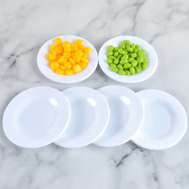 1pc 9cm Dishes Plate Tableware Dolls House Furniture Miniatures Kitchen Toy Best Gifts For Dollhouse Accessories