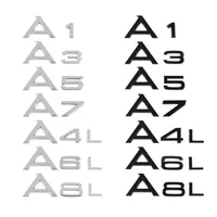 3D Chrome-Plated Black ABS Logo Decoration for Audi A1 A3 A4 LAA5 AA7 A8 Q2 Q3 Q5 Q7 Q8 TDI TFSI Rear Sticker