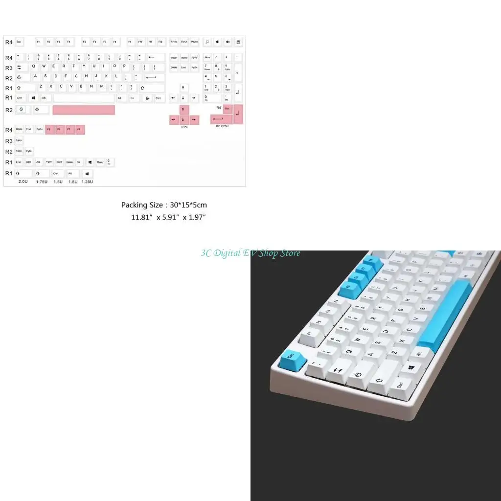 

E74D Replacement for Key Cap Set 143pcs PBT Heat Sublimation for Mechanical Keyboard