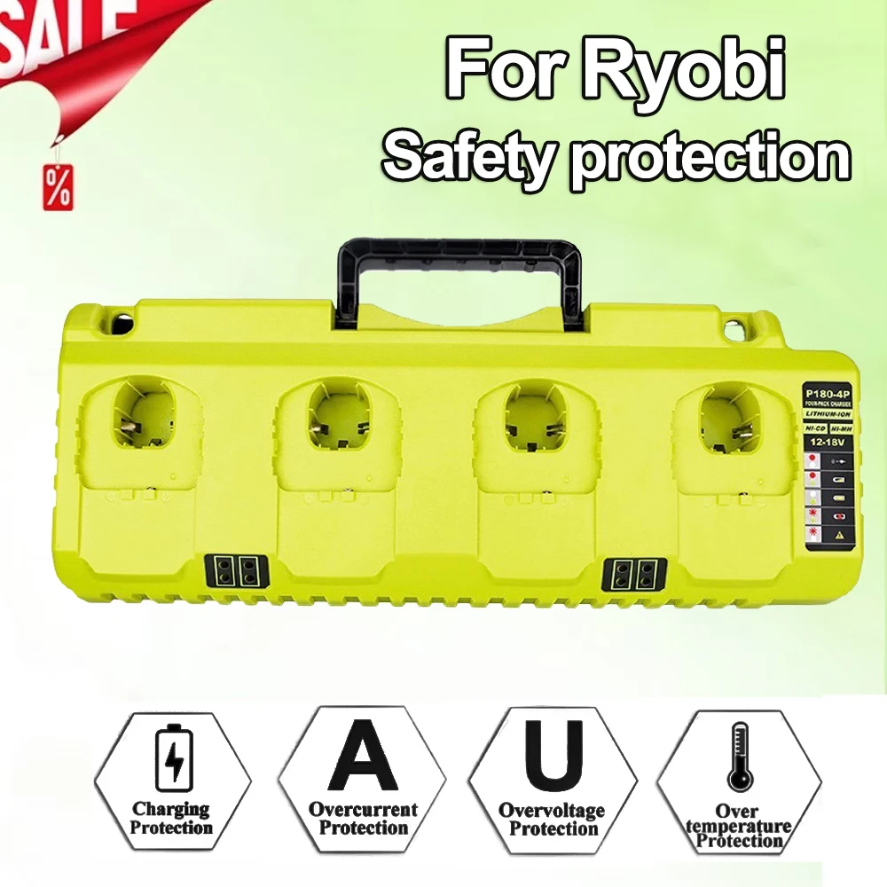 Power Tool 18V NiCd NiMh Li-Ion Batteries P107P108P108ONE+p 110  with Dual USB 320W Battery Fast Charger 4-Port 3A for Ryobi