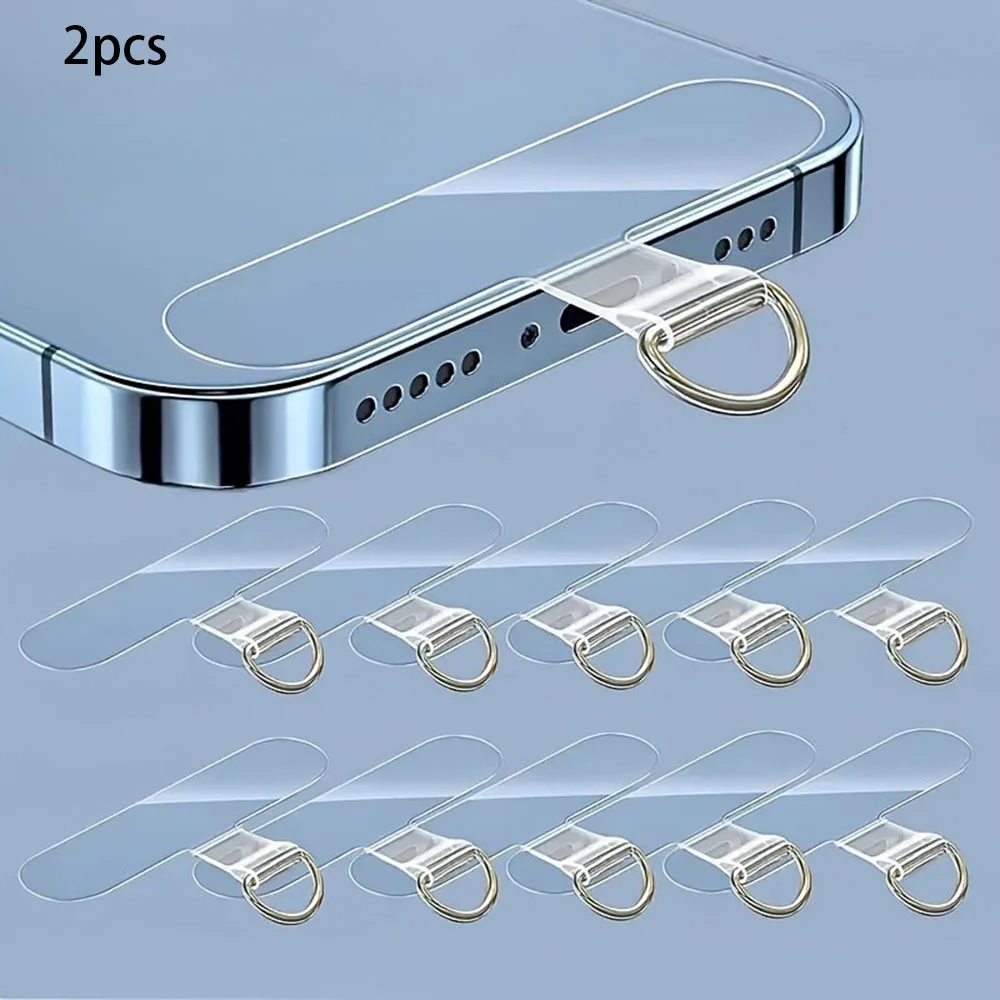 

2pcs Mobile Phone Lanyard Stickers - Universal Adhesive Mobile Phone Holder with Removable Anti-Loss Strap Connector Kit