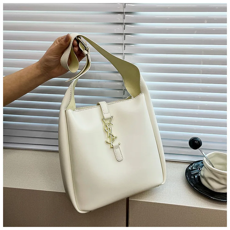 حقيبة دلو ذات سعة كبيرة وبسيطة، محفظة نسائية عصرية تحت الإبط، حقيبة كروس جلدية متعددة الاستخدامات للتنقل اليومي