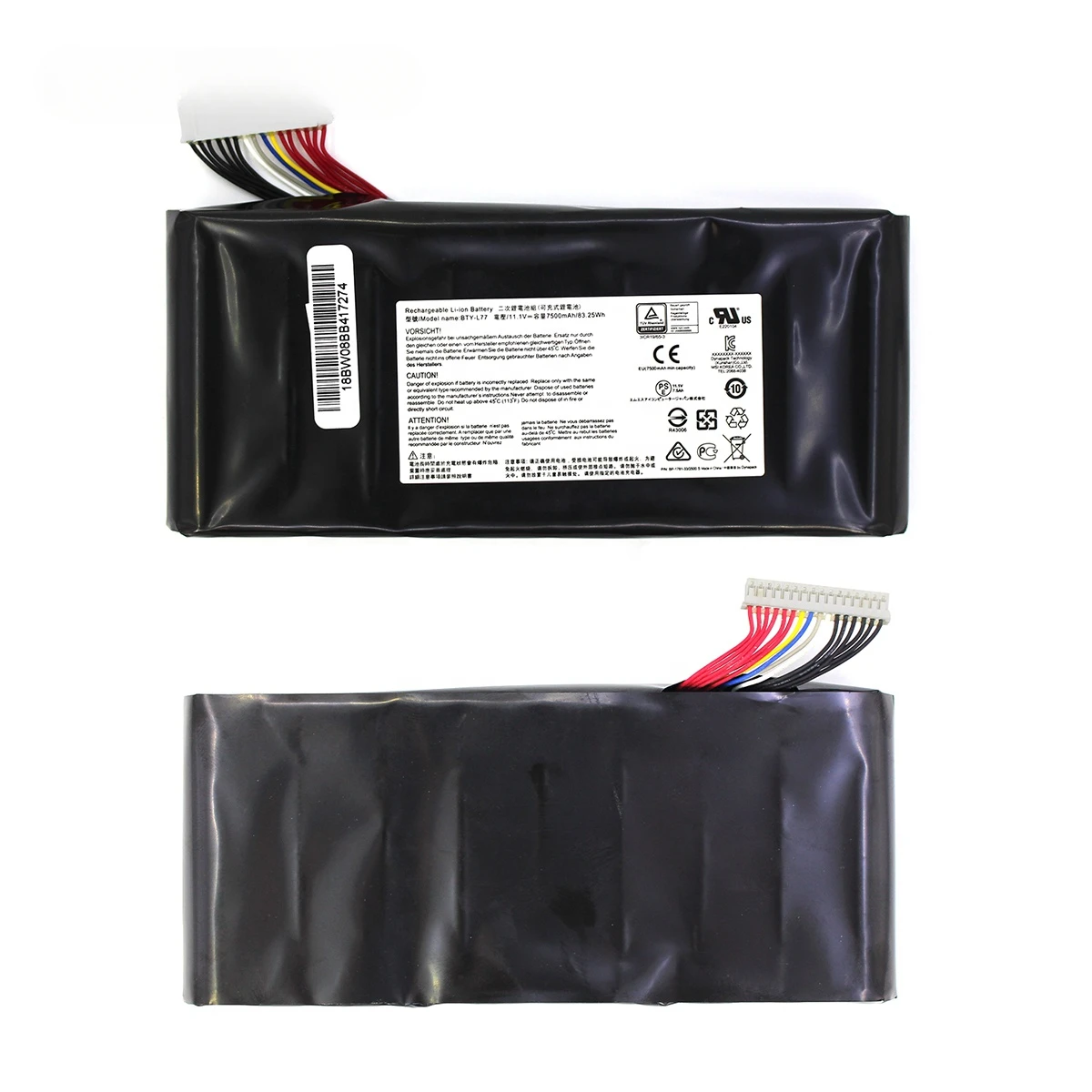 New BTY-L77 Laptop Battery 11.1V 83.25WH For GT72VR GT72 MS-1781 MS-1783 Battery