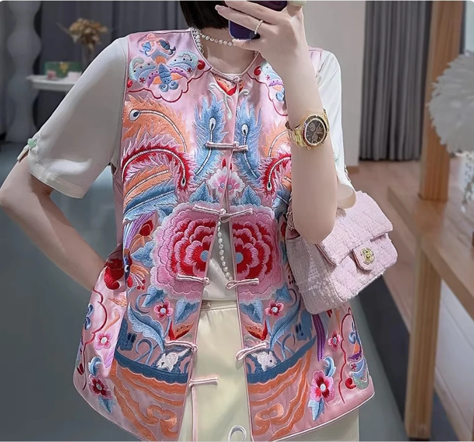 

Tang style Chinese style women's clothing, Chinese style vest, ancient costume, buttoned top, Hanfu jacket, 2025 ethnic style