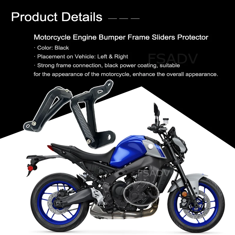 Motorcyle Side Engine Guard Crash Tank Bar Bumper Fairing Frame Protector For Yamaha MT-09 MT09 MT 09 SP 2021 2022 TRACER 9 GT