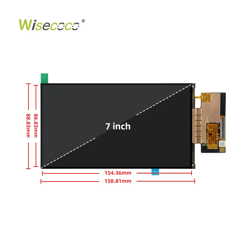 Wisecoco Smart Home Control Panel Solution 7 Inch Tft Lcd Custom Brightness Landscape MIPI 1920*1080 LCD Display Module