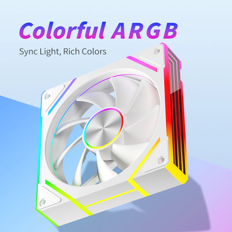 Power Train PRISM 8 PRO Computer Case Fan 120mm ARGB 4Pin PWM Quiet CPU Cooling Fan 12V Large Air Volume 56.8CFM/600-1500RPM