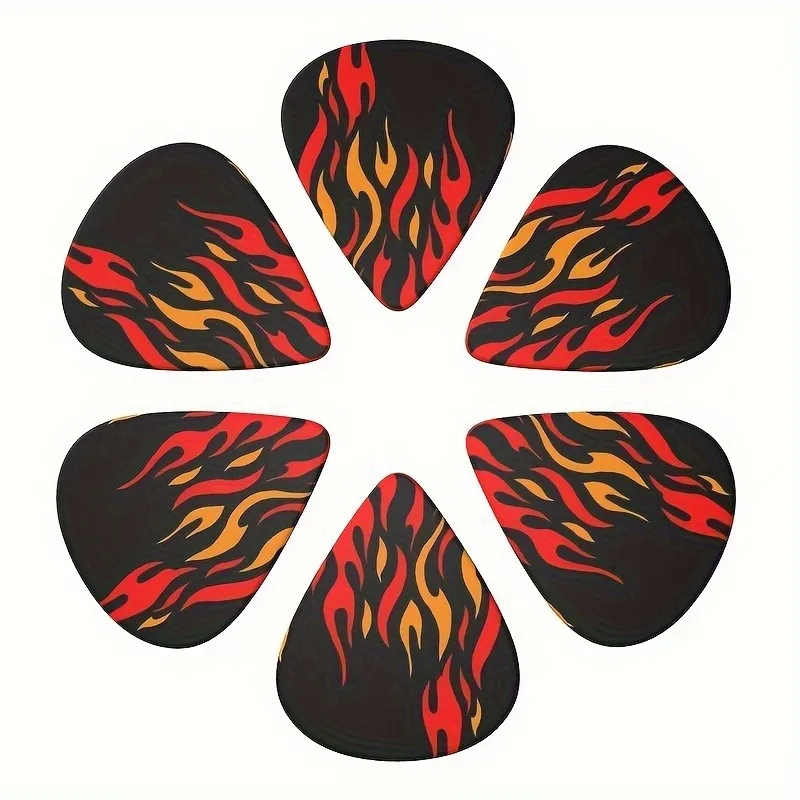 6 Pcs Original Sound Guitar Picks, Double-Sided Printed Ukulele Guitar Finger Shrapnel, Keychain Holster, Gift For Music Lovers
