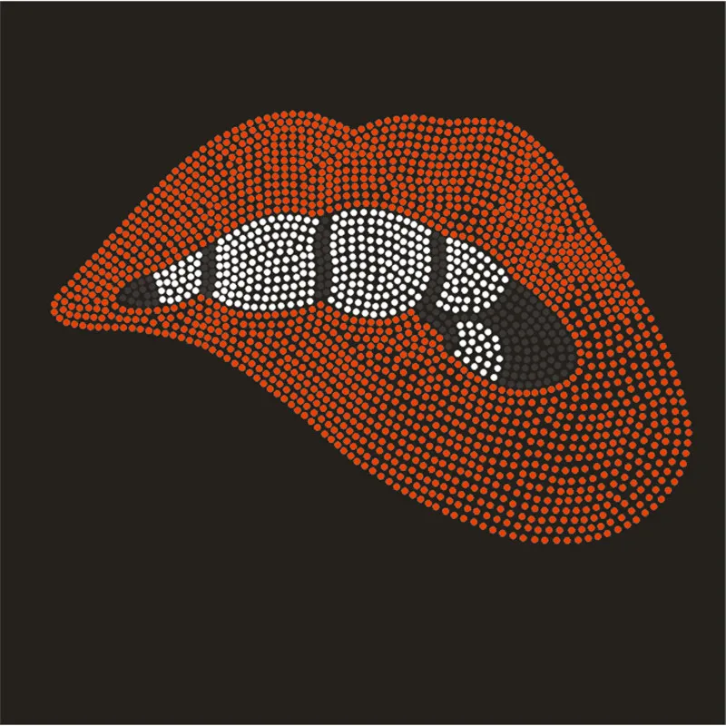 

Rhinestone Iron On Transfers Garment Crystal Stickers, Custom Lips Patches for Clothing, Hot-Fix Strass Appliques, Bright Badge