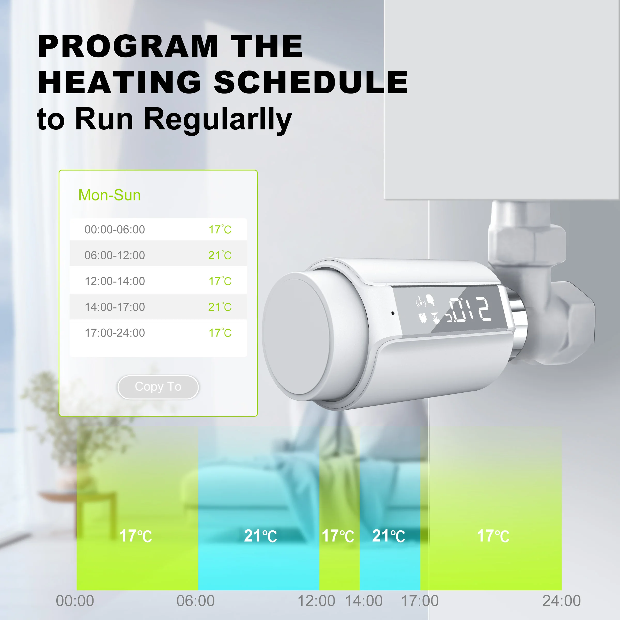 GIRIER-Vanne thermostatique intelligente TRV, régulateur de température programmable, Zigequation, compatible avec Alexa