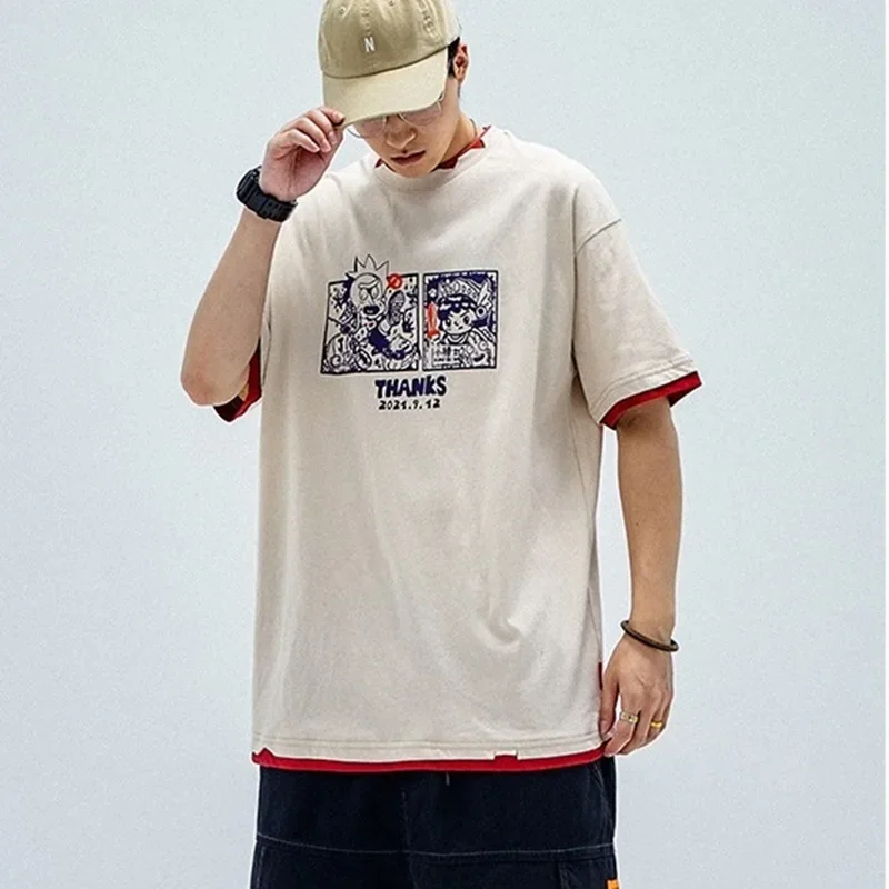 2024 Hip Hop Tees T-Shirt Chinese Style Panda Harajuku Loose Men T Shirt Casual Summer New Oversized Male Asian Clothes