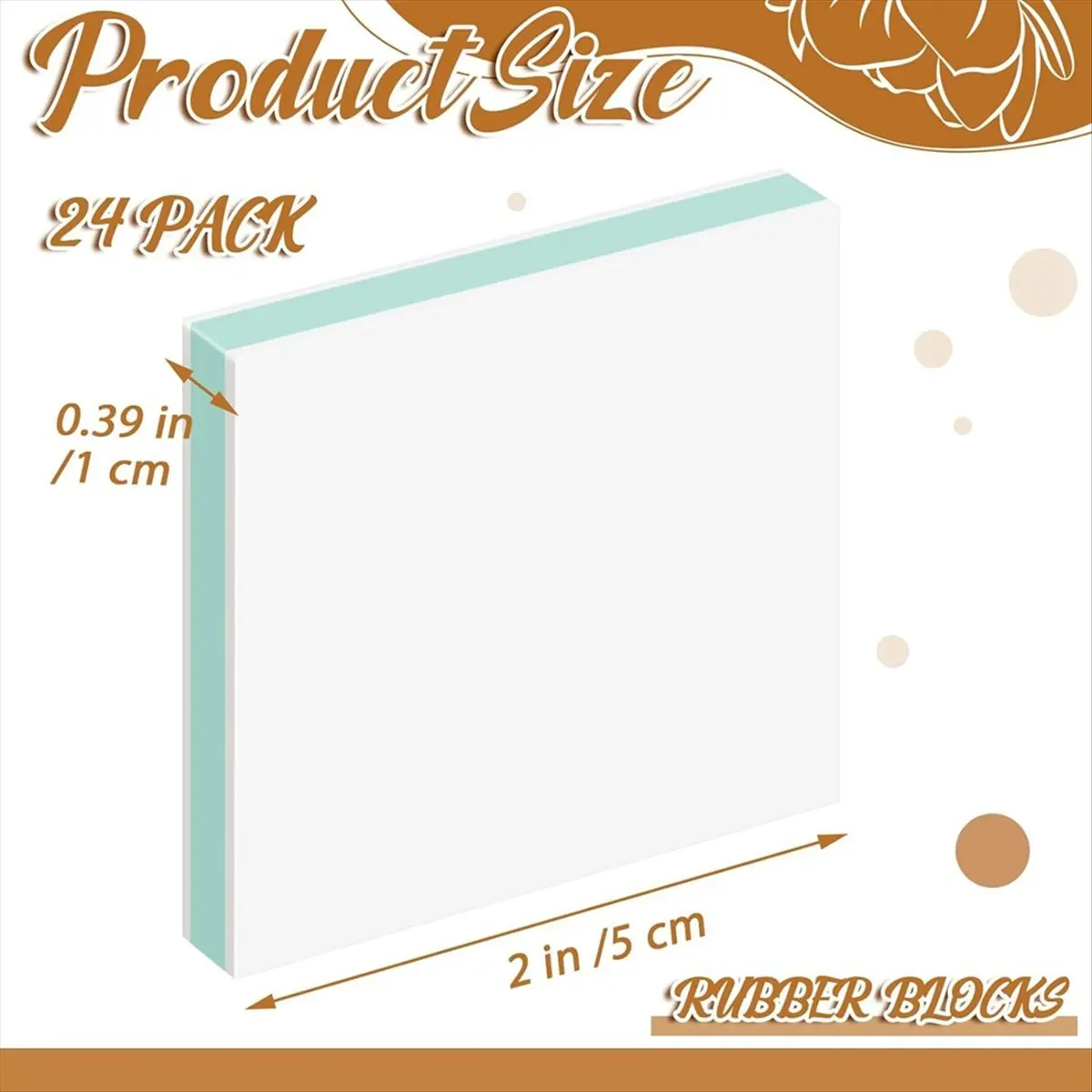 ABZT 24 blocs de gravure en caoutchouc de 2 x 2 pouces, blocs de linoléum pour la gravure, la fabrication de tampons, l'artisanat DIY, rose