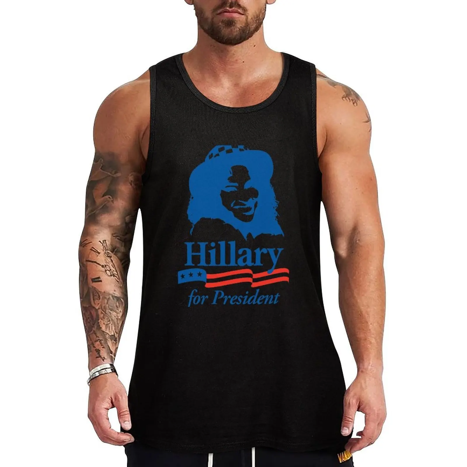 

Hillary For President - Red White & Blue Tank Top gym for men t-shirt Men's Sleeveless top gym accessories man