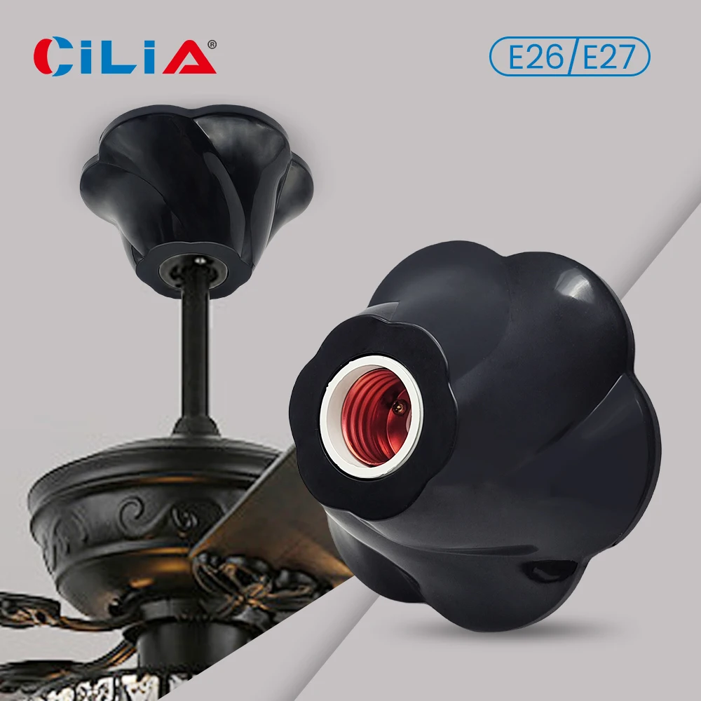 Cilia Bulb Lamp Holders ,Lamp Bases Socket,E26/E27,110/220V Black/White ABS Material Rose-Shaped Pendant1/2/4/6pcs