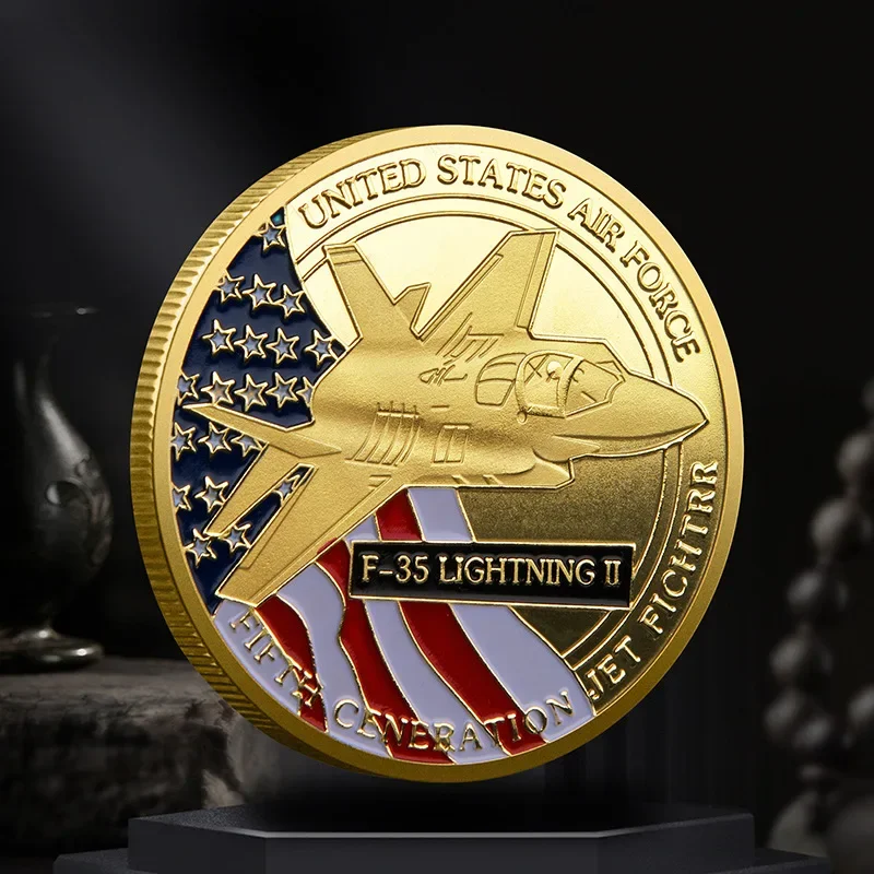 US Fighter Integrity First Jets Souvenir Coin Air Force F-35 Lightning Fighter Commemorative Coins Home Decoration