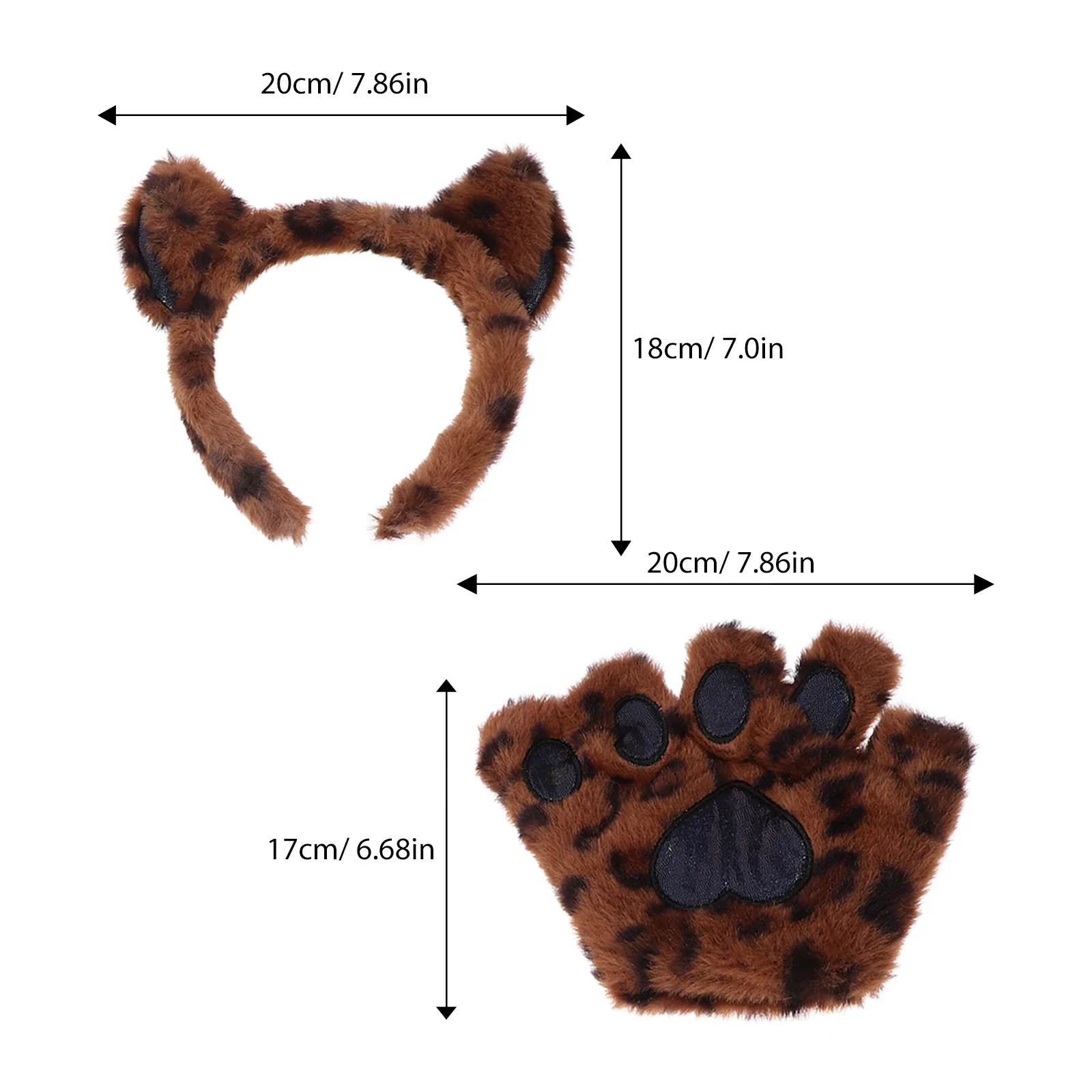 Kit de gants queue de chat, bandeau oreilles de chat, Costume de fête, carnaval, accessoires de Cosplay d'animaux, accessoires de décoration de scène, 1 ensemble