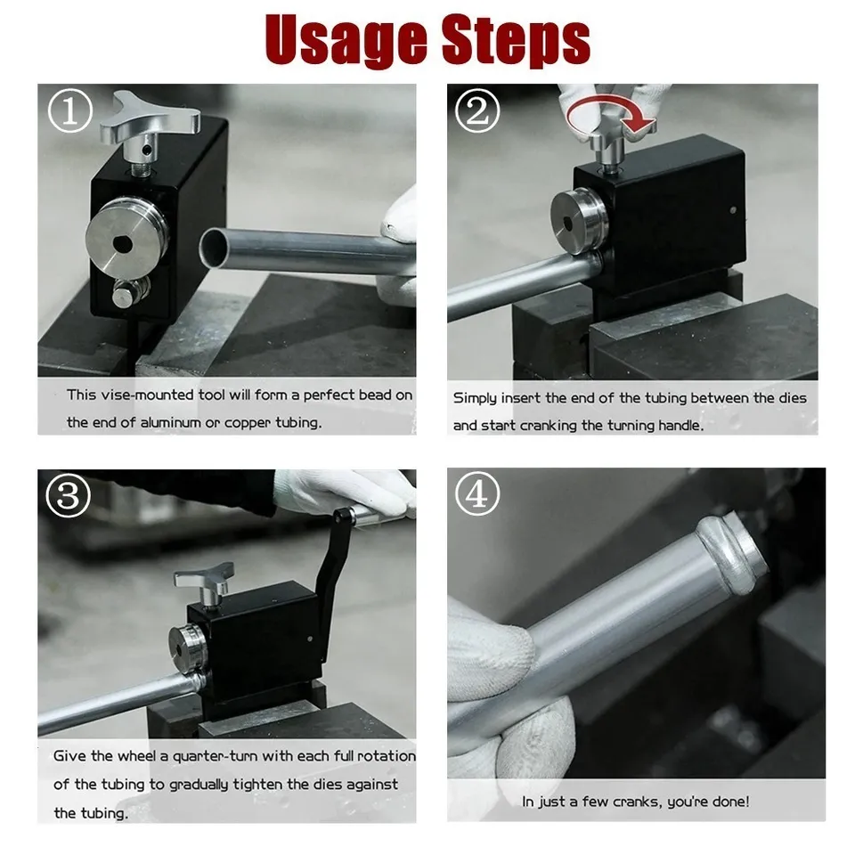 KIMISS Tubing Beader Tool, Intercooler Pipe Bead Form Roller Machine