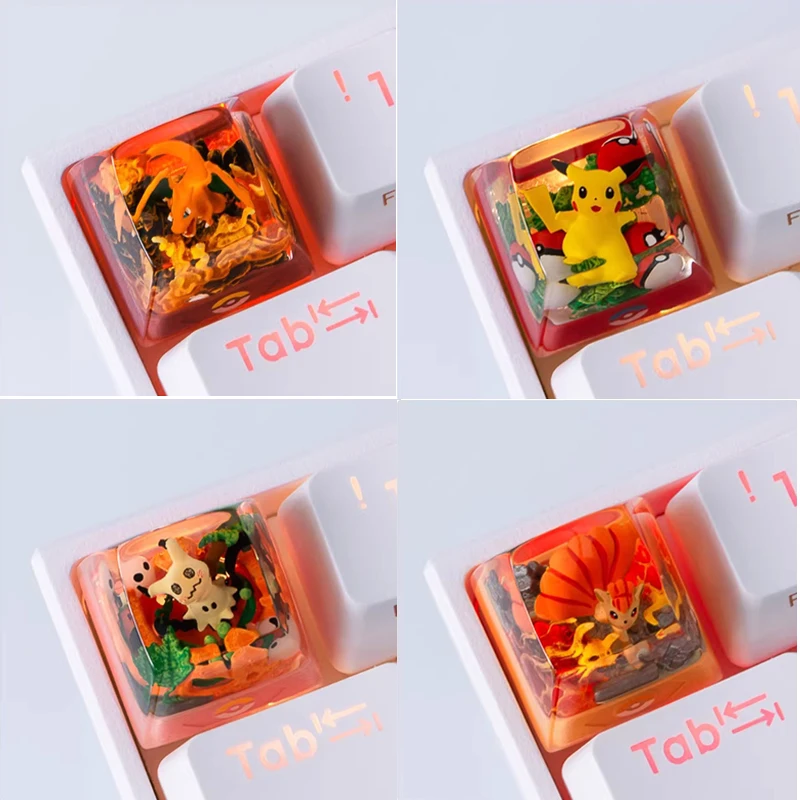 

Колпачки для клавиш в стиле аниме «Покемон», Gengar Pikachu Clefairy Mewtwo, сделай сам, пользовательские смоляные клавиши, механическая компьютерная клавиатура, креативные подарки с героями мультфильмов