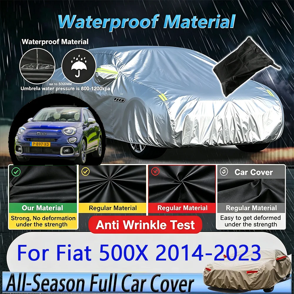 

Outdoor Protection Full Car Cover Snow Cover Sunshade Waterproof Dustproof Exterior For Fiat 500X 2014-2023 2022 2021 2020 2019