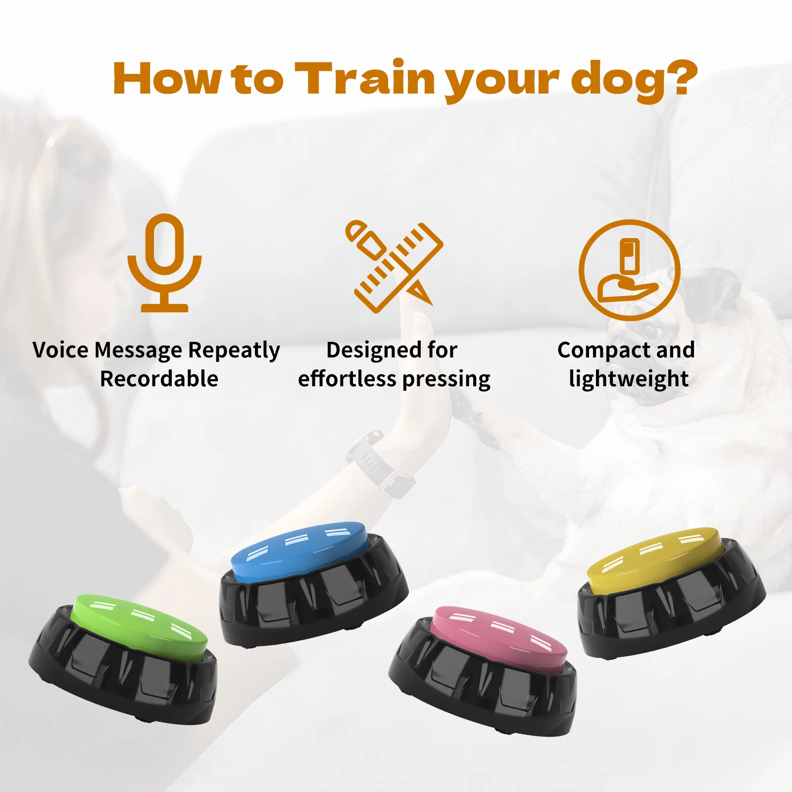 Pet Training Buttons Recordable Pet Talking Toys Pet Interactive toys Speech Buttons Speech Button for Dogs of All Sizes