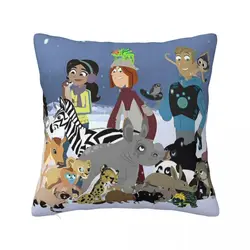 Wild Kratts animacja edukacyjna poszewka na poduszkę poszewka na poduszkę z poliestru cartoon dzieci rzuć poszewka na poduszkę okładka Home Zipper 45X45cm