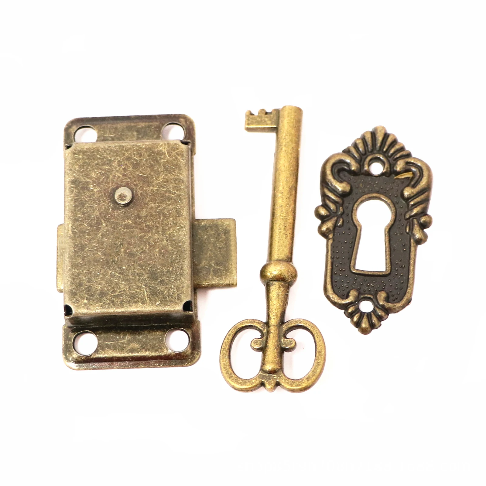 53*26mm Vintage Lock Cabinet Door Lock Set with Key For Drawer Wardrobe Furniture Drawer Lock Replacement