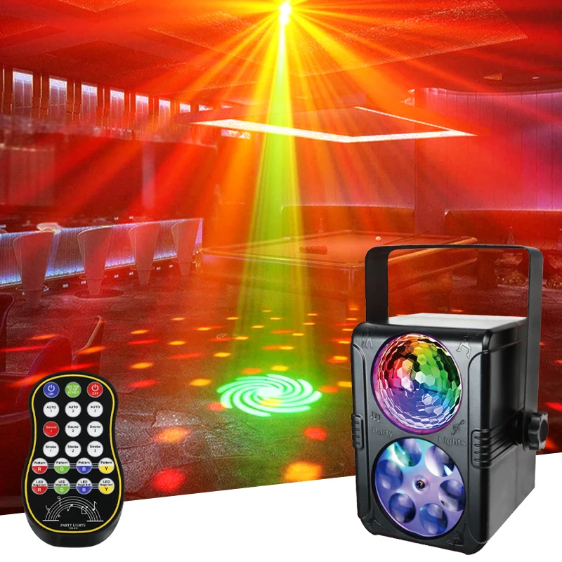 Светодиодное лазерное проекционное освещение сцены RGBW DJ Disco MIni Party Lights с дистанционным управлением для вечеринки, свадьбы, бара, клуба, рождественского света