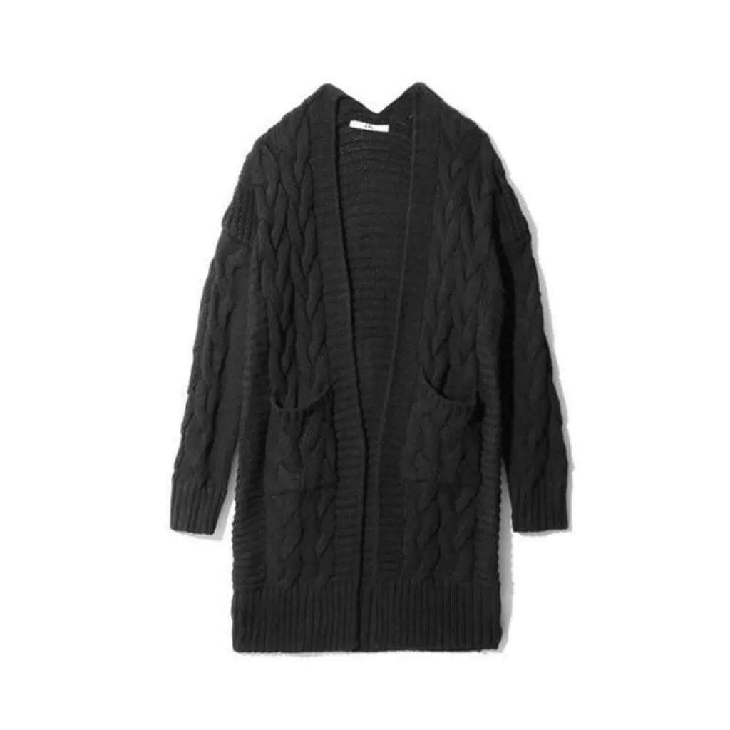 

Women's Solid Color Twisted Rope Sweater Cardigan Fashion European American Style Clothing