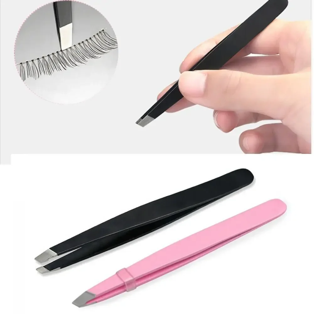 Lady Beauty Slant Stainless Steel Makeup Tools Hair Removal Eyebrow Tweezer