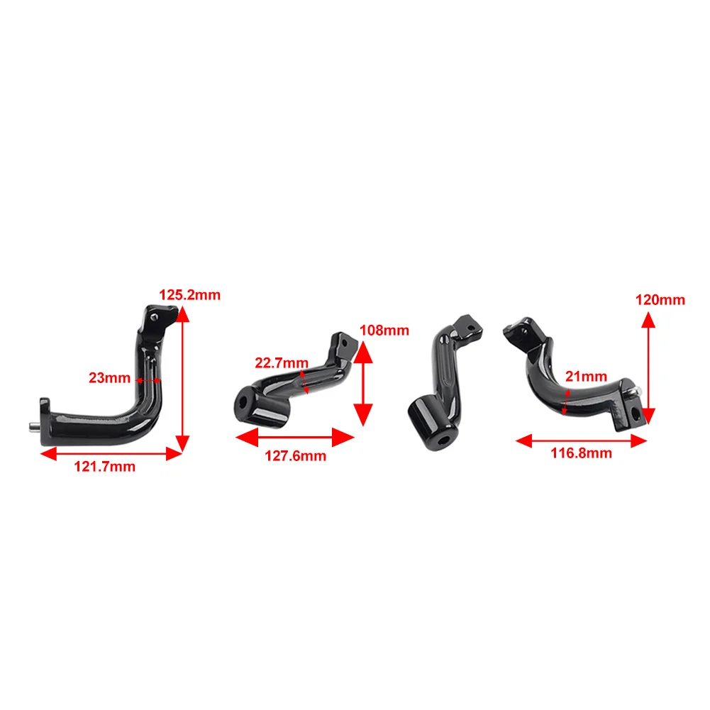 1Pair Motorcycle Driver Floorboard Pedal Mount Bracket Kit For Harley Touring Models Road King Glide 2017-2025 Aluminum Black