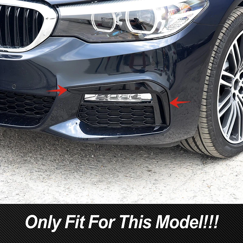 Front Fog Lamp Bumper Frame Decoration Cover Trim For BMW 5 Series G30 2018-2022 Car Styling Exterior Accessories