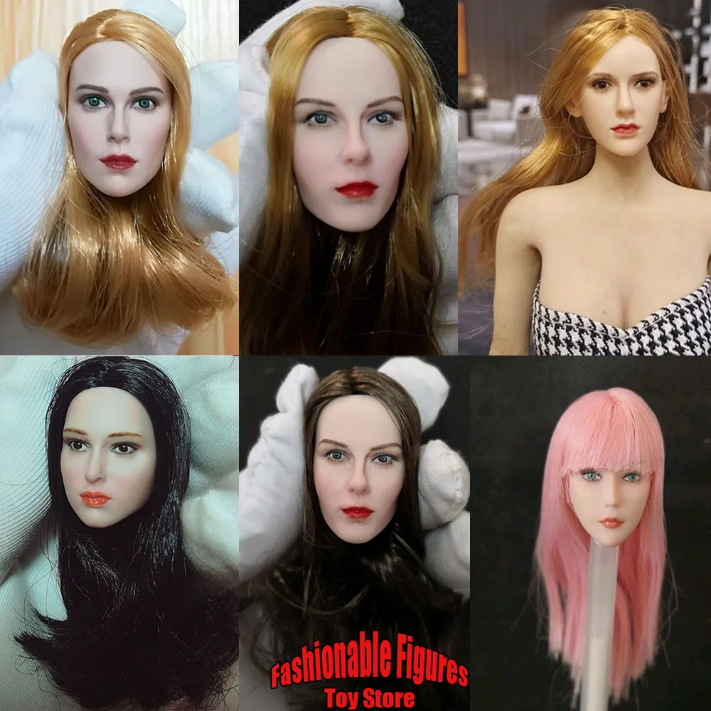 1/6 Female Head Sculpt European Beauty Head Carving Glamour Temptation Art Photography Model For 12'' Pale Action Figure  Body