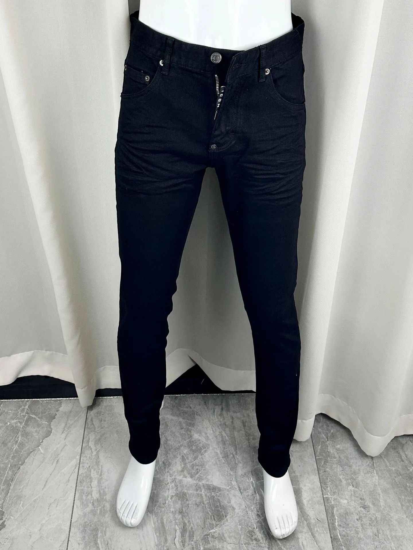 

Bla Stretchy Slim Fit Jeans Men's Casual Traveling Commuting Simple Sle Four Seasons D2 Denim Pants mid Waist Zipper