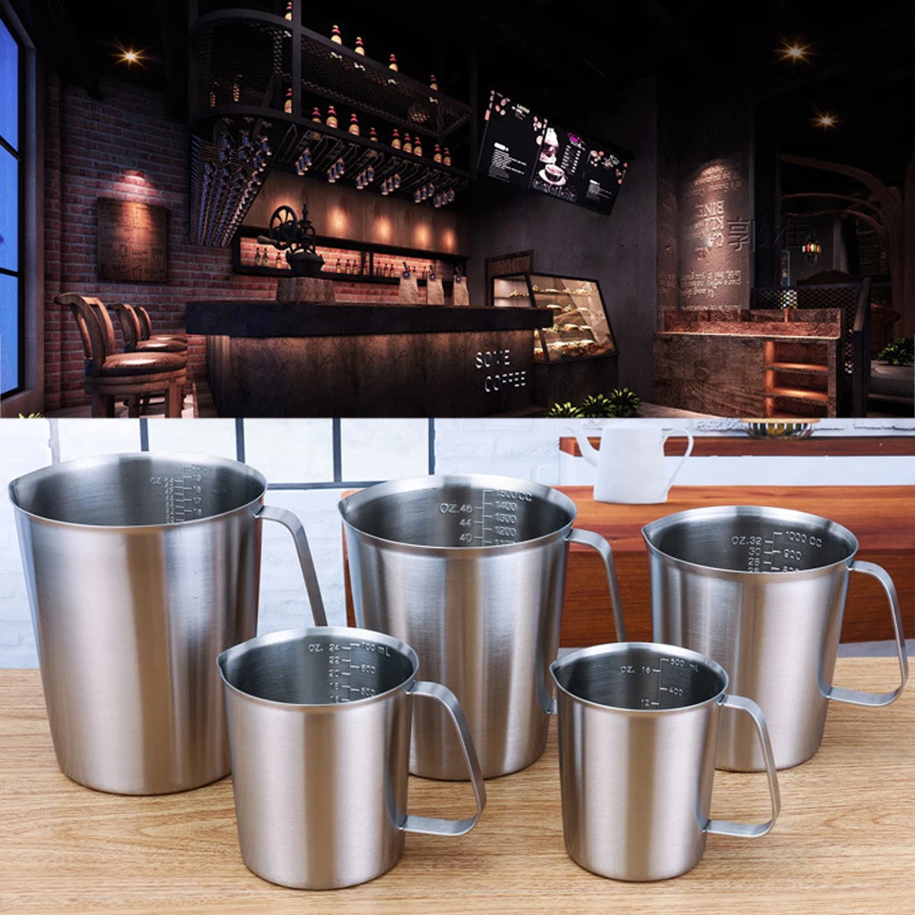 

1500 ML Steel Measuring Cup Precise Scales Coffee Milk Tea Coffee Cup With Scales Baking Kitchen Essential