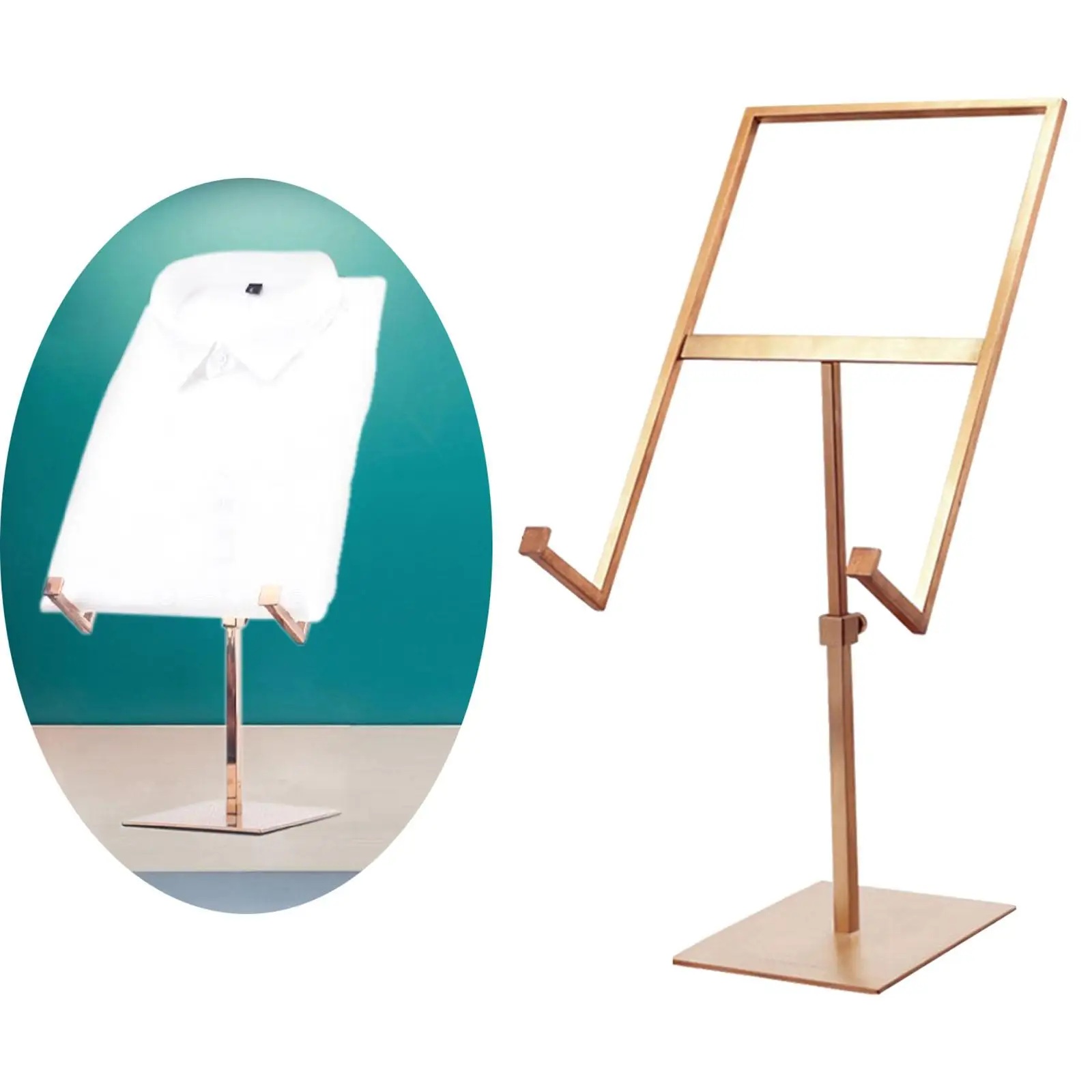 

Shirt Stand Clothing Stainless Steel Liftable Countertop Shirt Rack for Retail