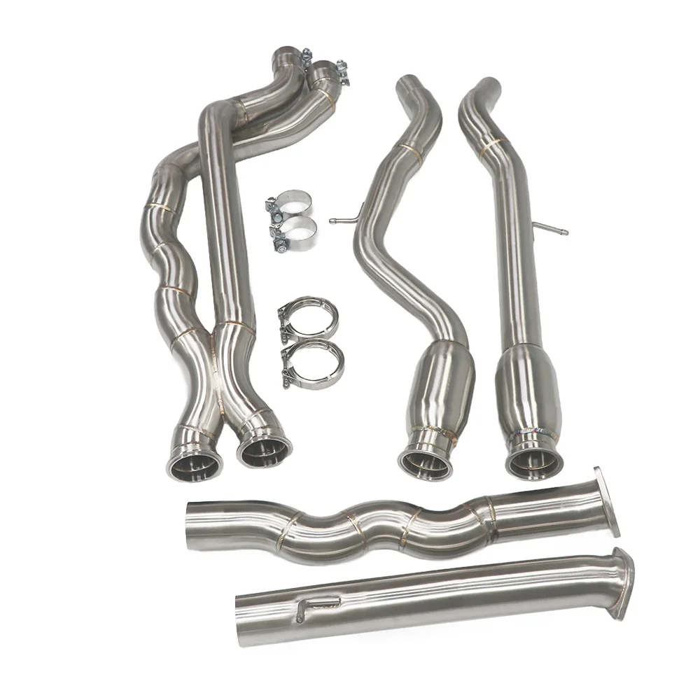 

Stainless Steel SS304 High-Flow 70mm Midpipe For For M3 M4 F80 F82 3.0T 2014-2019 Equal Length High Performance 5 Year Warranty