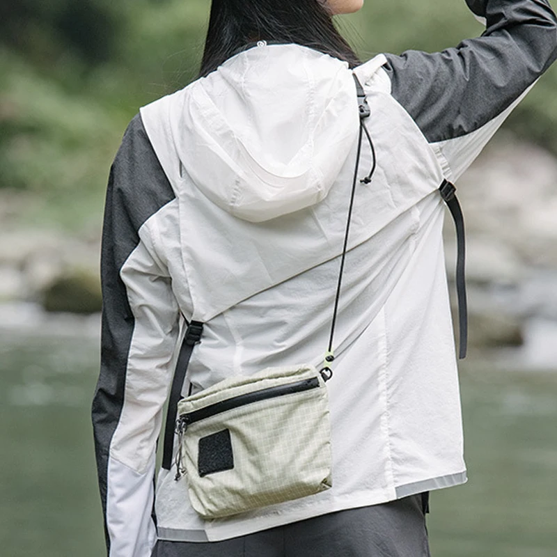 Mountaineer Shoulder Bag 3L Ultralight Storage Bag Outdoor Leisure Fashion Satchel Waterproof Zipper Adjustable Rope Buckle Bag