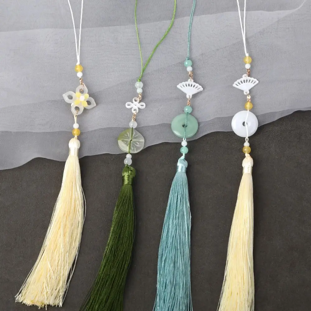 

Imitation Jade Hanging Imitation Jade Lotus Pendant Jewelry Accessories Classical Hanfu Tassel Pendant Beads Waist Pendant