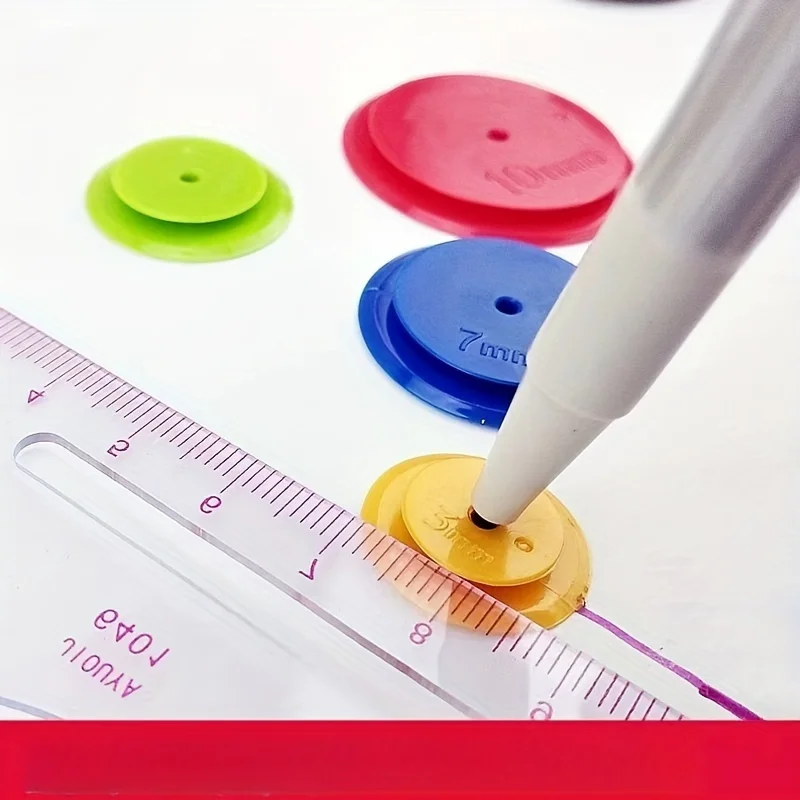 3/5/7/10 mm 4 Stück/Set Nahtzugabe Marker für Schneider Scannen Linie DIY Patchwork Nähen Anreißen Quilten Runde Naht Rad
