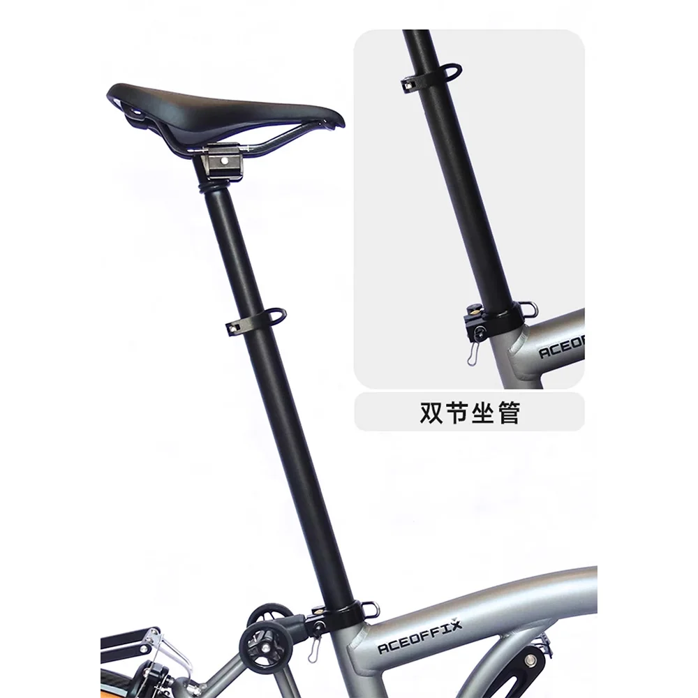 Tija de sillín alargada para bicicleta Brompton, poste de asiento telescópico de aleación de aluminio, 31,8X700mm