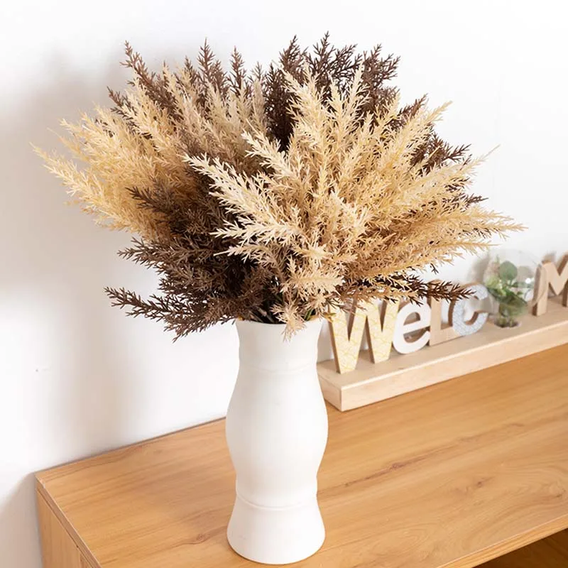 

5pcs Artificial Wheat Grass Fake Plant Garden Wedding Arrangement Natural Grass Decoration Christmas Party Supplies Dried Flower