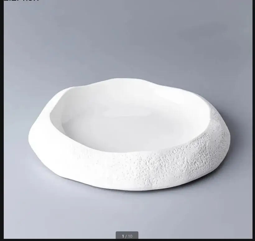 

White Ceramic Dinner Plate Western Steak Plates Fruit Bowl Salad Soup Dessert Restaurant Tableware Snack Bowls